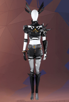 Rival Girl Super Heroine Sword Girl Cosplay Costume Top Shorts Full Set with Shoulder Armor