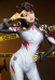 Rival Girl Peni Cosplay Costume Bodysuit with Shoulder Guards and Wrist Cuffs