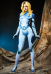 Rival Girl Sue Storm Cosplay Costume Tight Jumpsuit