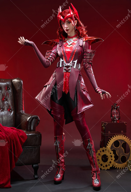 Rival Girl Witch Cosplay Costume Top and Pants with Shoulder Armor and Choker
