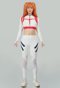 EVA Derivative Mechanical Striped Style Yoga Wear Sportswear Top and High Waisted Leggings with Jacket
