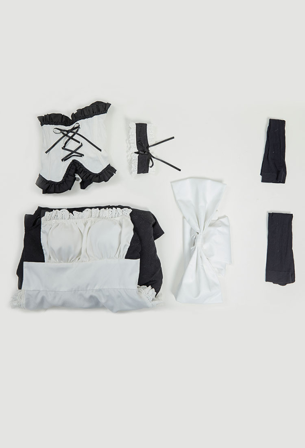 black and white maid dress Angelina Retro Elegant Maid Dress Set – Belchic main image 1