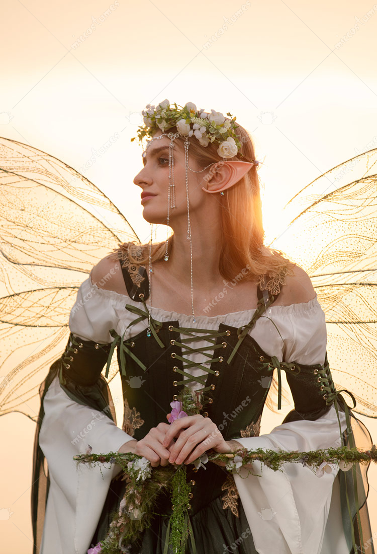 Costume D'elfe Pour Homme - Manteau Vert - Cape Médiévale - Costume