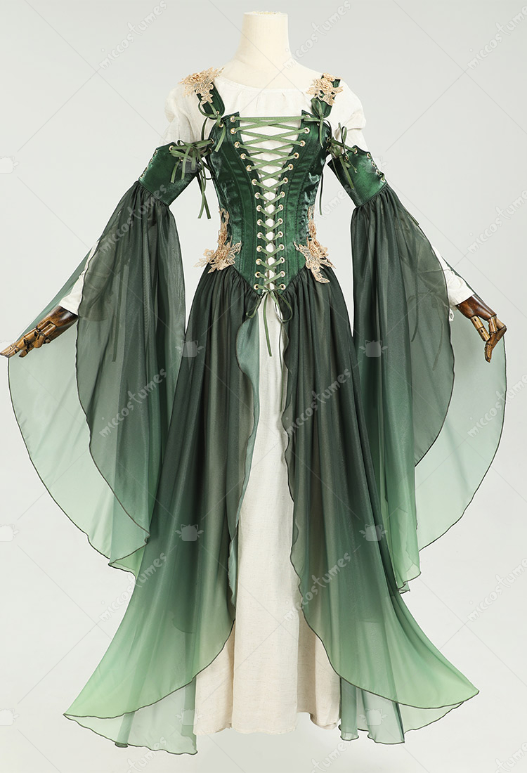 Medieval Green Elf Cosplay Dress