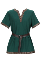 Medieval Men Knight Green Short Sleeve T-shirt and Belt