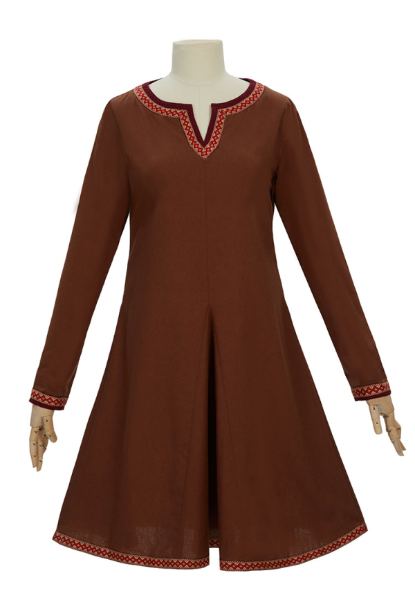 chinese dress ladies Lukea Long Sleeve Mini Dress | Brown | Womens main image 1