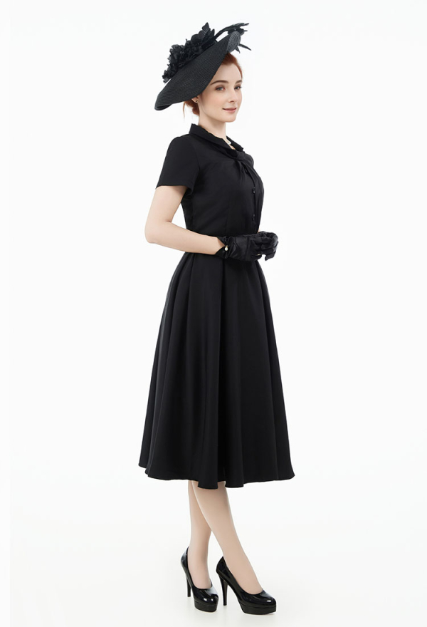 Medieval 1950s Vintage Style Grey Dress Cocktail Dress with Belt Medieval 1950s Vintage Style Grey Dress Cocktail Dress with Belt