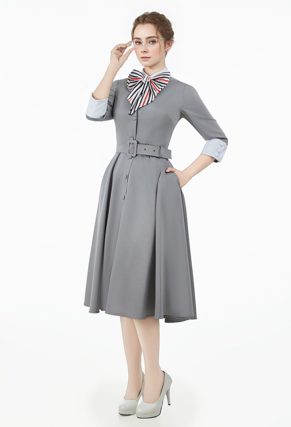 strapless open back dress 1950's Claire McCardell Classic Grey Cotton Day Dress / Small – Xtabay  Vintage main image 1
