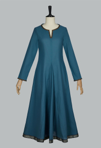 Medieval Retro Viking Blue Dress Renaissance Clothing Palace Style Lining Dress