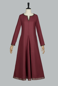 Medieval Retro Viking Red Dress Renaissance Clothing Court Style Lining Dress