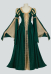 Medieval Renaissance Outfit Green and Yellow Vintage Wide Sleeve Dress