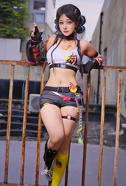 Women Feria Shen Costume - Short Tank Top and Shorts with Socks