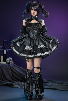 Needy Streamer Overload Rain Cosplay Costume Dress with Sleeves and Leg Warmers