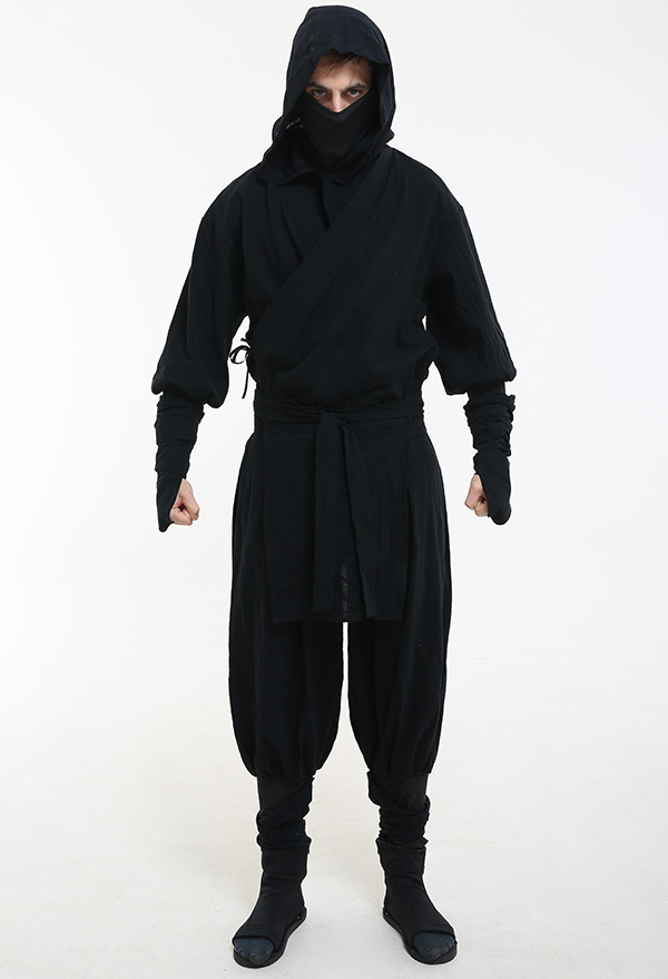 Costume de Cosplay Ninja de Style Japonais pour Adulte avec Capuche et Chaussettes