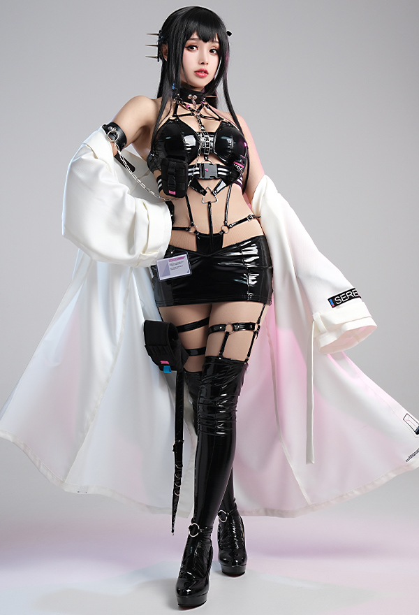 Goddess of Victory: Nikke Mihara Cosplay Neckholder Bra Rock Socken Shorts Handschuhe Zubehör Set Cosplay Kostüm