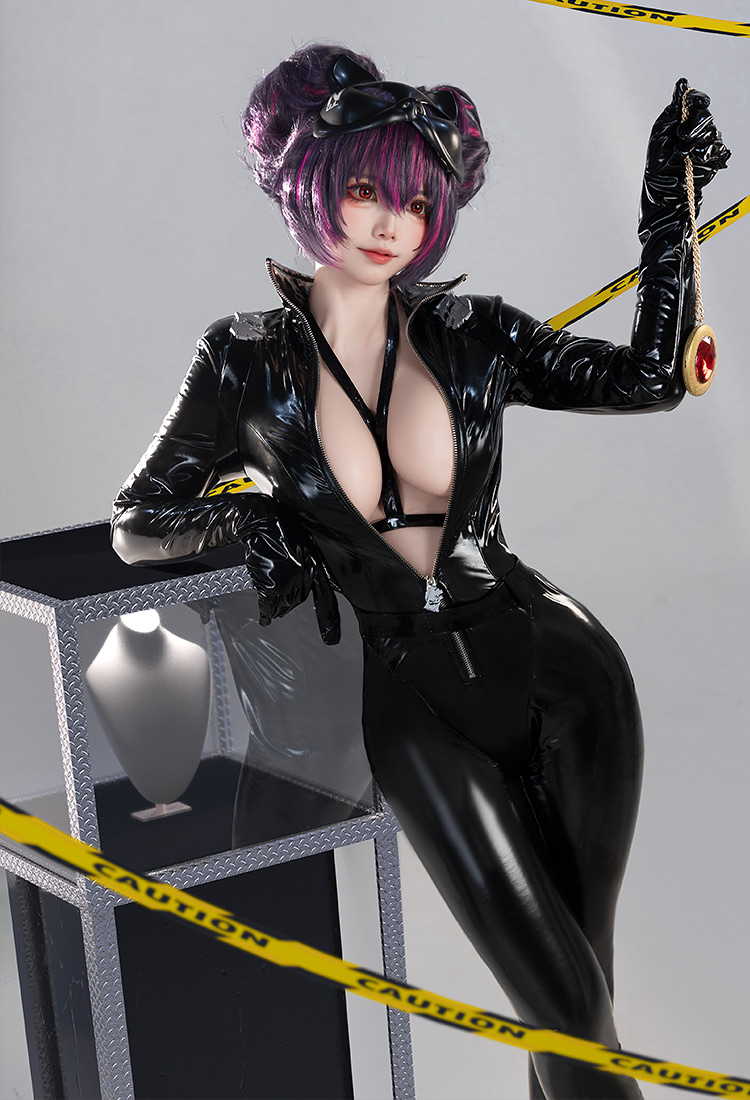 Goddess of Victory: Nikke Quency Cosplay Costume Jumpsuit with Mask Belt