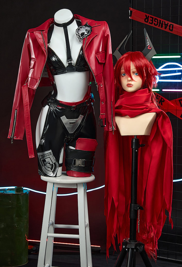 Women Red Hood Costume- Top and Pants with Jacket Game Cosplay