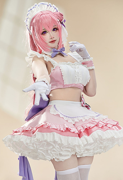Goddess of Victory: Nikke Dorothy Maid Outfit Cosplay Costume Top and Skirt with Headband and Collar