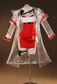 Goddess of Victory: Nikke Ying Ning Cosplay Costume Dress with Transparent Coat and Thong