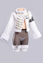 Goddess of Victory: Nikke Blanc Fortune Express Skin Cosplay Costume Top and Pantyhose with Thong and Hat