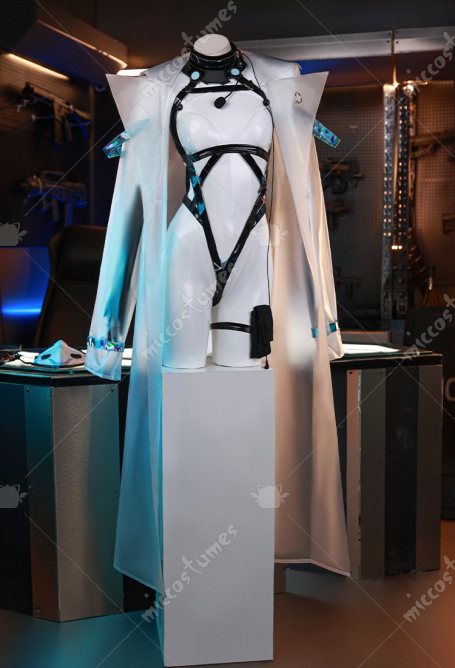 Goddess of Victory: Nikke Hua Pi Cosplay Costume Bodysuit with Coat and Mask