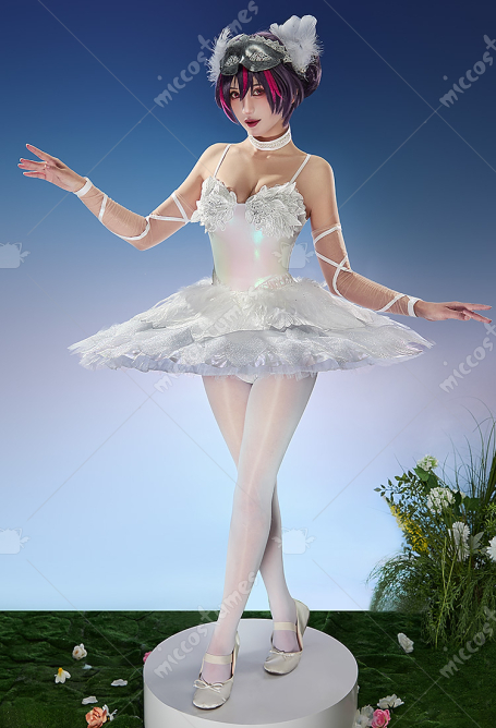 Goddess of Victory: Nikke Quency Cosplay Costume Bodysuit with Detachable Skirt and Petticoat