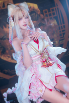 NARAKA: BLADEPOINT Kurumi Cosplay Costume Dress and Waistband with Head Accessory Necklace