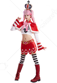 One Piece Costume de Cosplay Perona Top Jupe Cape Set avec Accessoires