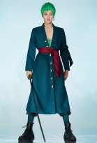 OP Roronoa Zoro Cosplay Costume Green Coat Uniform Set