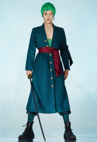 OP Roronoa Zoro Cosplay Costume Green Coat Uniform Set