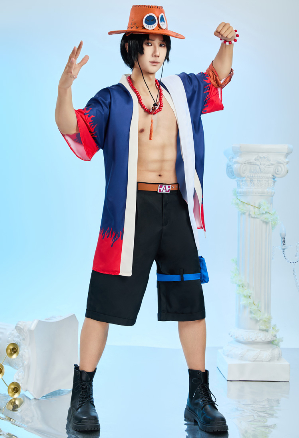 One Piece Portgas D· Ace Cosplay Top Shots Set Hut Cosplay Kostüm