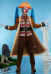 OP Buggy Cosplay Costume Long Coat and Vest with Trousers and Gloves