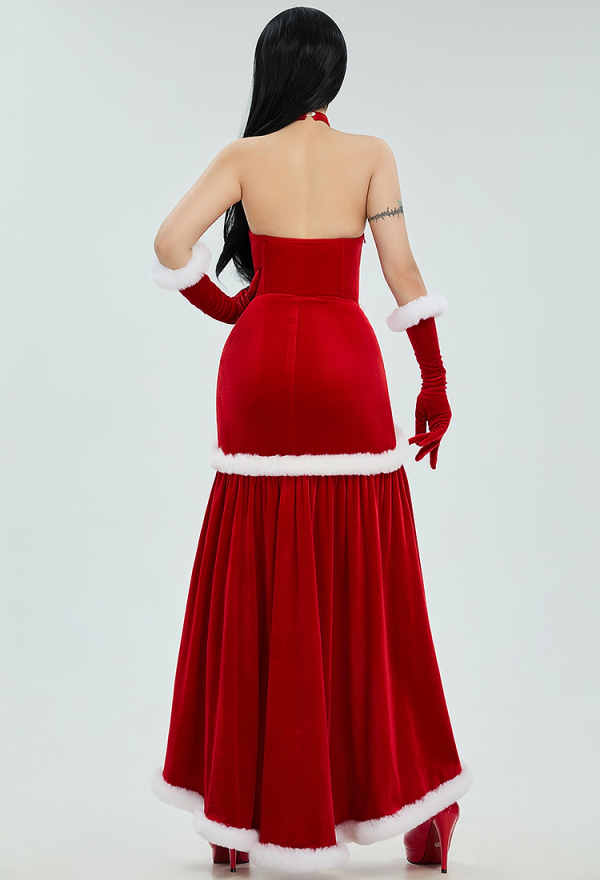white christmas dresses Sonata Infantil Spanish Girls Santa Christmas Pattern Puffball Dress IN2237 main image 1