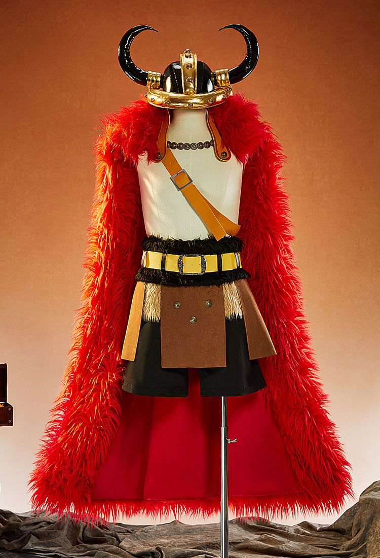 OP Luffy Elbaf Arc Cosplay Costume Cape and Skirt with Pants and Hat