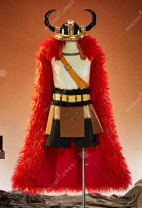 OP Luffy Elbaf Arc Cosplay Costume Cape and Skirt with Pants and Hat