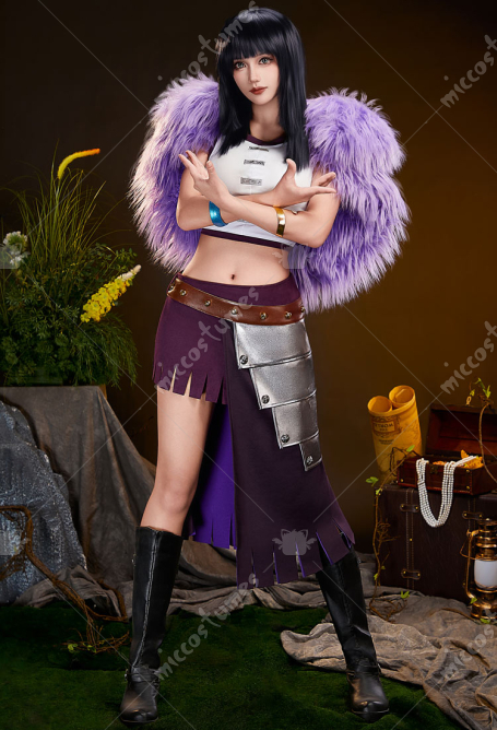 OP Robin Elbaf Arc Cosplay Costume Vest with Mini Skirt and Cape
