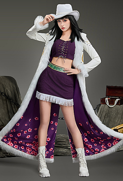 OP Robin Live-action Movie Ver Cosplay Costume Tank Top and Skirt with Coat and Hat