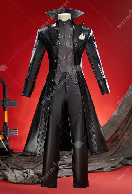 Premium Edition P3/P5 Joker Cosplay Costume Coat with Pants with Gloves and Eye Mask