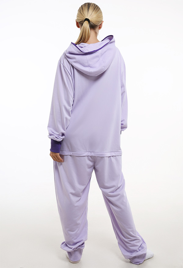 Combinaison Halloween Pyjama Une Pièce Vêtement de Nuit à Manches Longues Violet Clair pour Femme