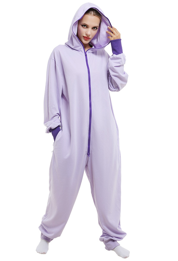 Halloween Women Purple Ninja Hooded Onesie Pajamas Loungewear Adults Onesie  Homewear Kigurumi Costume Outfits