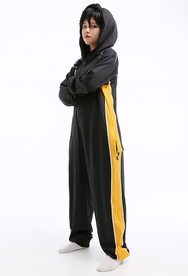 Karasuno Sports Overall mit Kapuzen Pyjamas Onesie Homewear Kigurumi Jumpsuit Kostüm Cosplay Kostüm