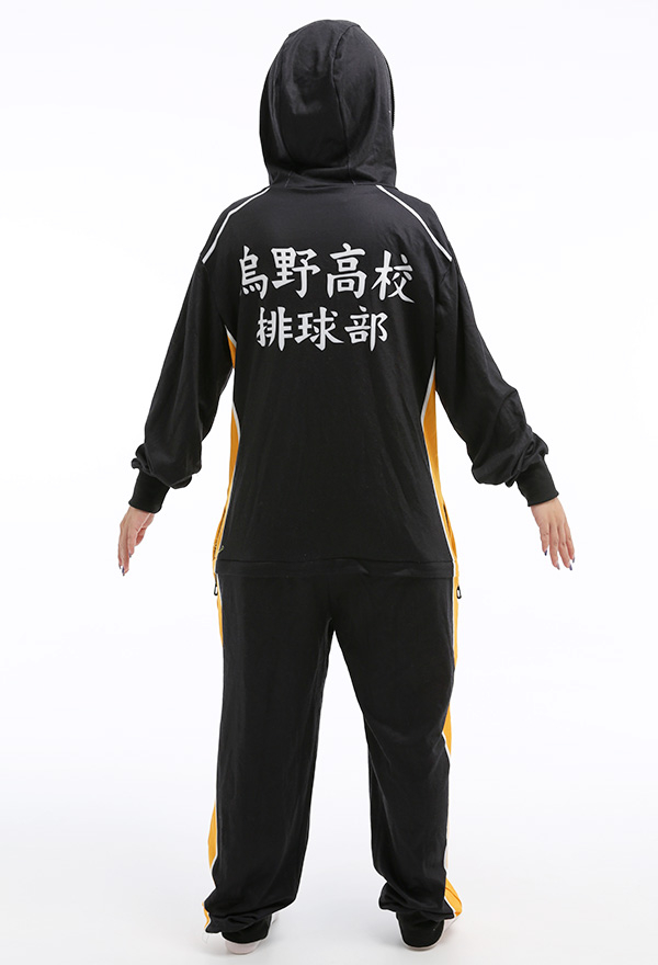 Karasuno Sports Overall mit Kapuzen Pyjamas Onesie Homewear Kigurumi Jumpsuit Kostüm Cosplay Kostüm