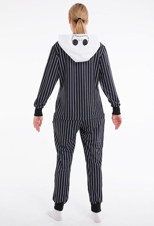 Mujer Traje Halloween Mujer Rayas Homewear Onesie Pijama Adulto