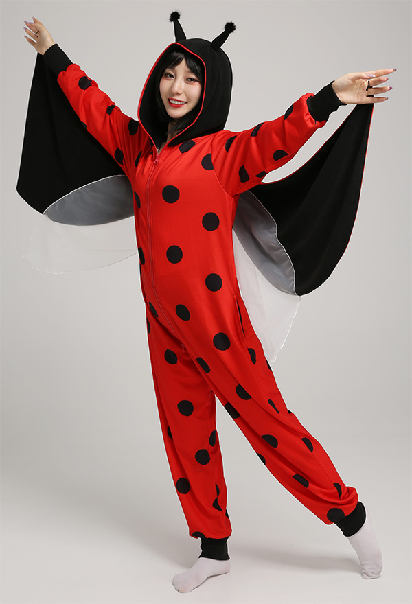 Combinaison Halloween Pyjama Une Pièce Style Coccinelle Vêtement de Nuit à Manches Longues