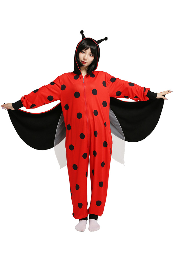 Combinaison Halloween Pyjama Une Pièce Style Coccinelle Vêtement de Nuit à Manches Longues