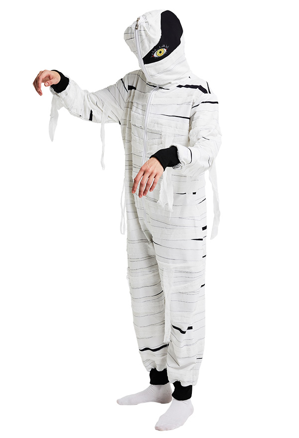 Dunkler Stil Mumie Ägypten Overall mit Kapuzen Onesie Homewear Kigurumi Pyjamas Lange Arm Jumpsuit Kostüm Cosplay Halloween Anzug