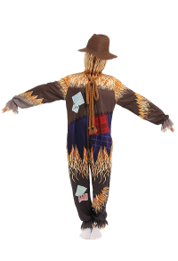 Women Scarecrow Onesie Pajamas Long Sleeve Kigurumi Cosplay Costume with Hat