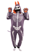 Women Halloween Skull Cat Onesie Pajama Loungewear Adult Hooded Onesie Homewear Kigurumi Costume Outfits