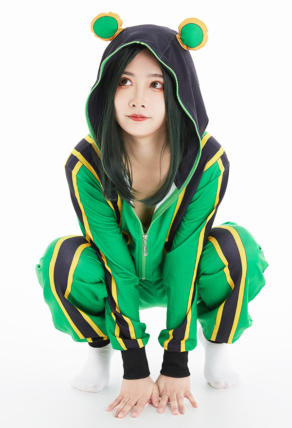 Combinaison Pyjama Une Pièce Dérivé Tsuyu Asui Froppy Vêtement de Nuit à Manches Longues