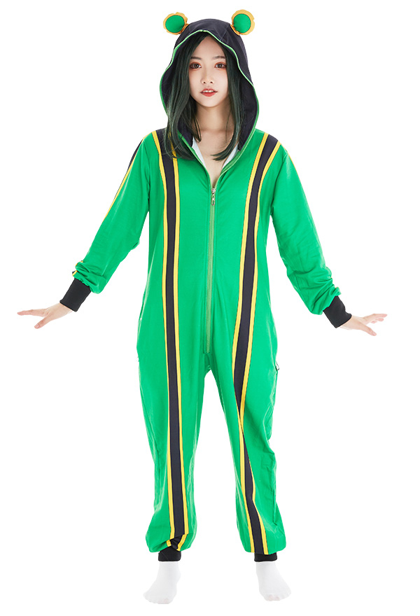 Combinaison Pyjama Une Pièce Dérivé Tsuyu Asui Froppy Vêtement de Nuit à Manches Longues